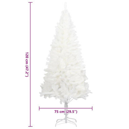 Künstlicher Weihnachtsbaum Naturgetreue Nadeln Weiß 120 cm