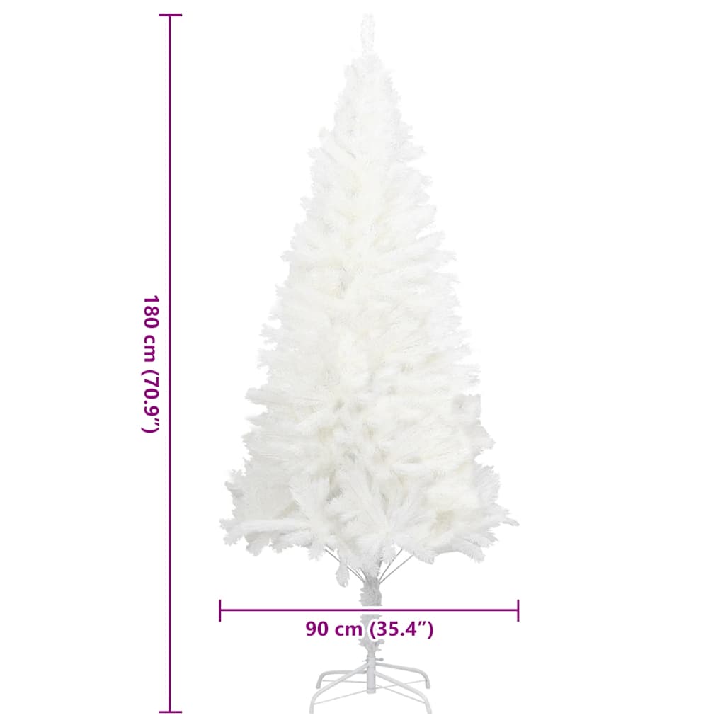 Künstlicher Weihnachtsbaum Naturgetreue Nadeln Weiß 180 cm
