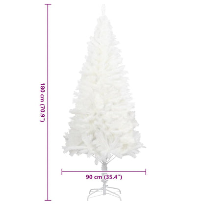 Künstlicher Weihnachtsbaum Naturgetreue Nadeln Weiß 180 cm
