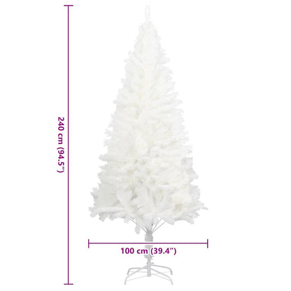 Künstlicher Weihnachtsbaum Naturgetreue Nadeln Weiß 240 cm