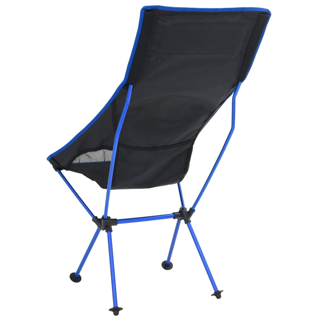 Klappbarer Campingstuhl PVC und Aluminium Schwarz