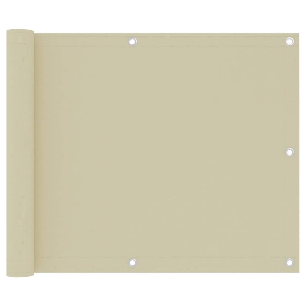 Balkon-Sichtschutz Creme 75x500 cm Oxford-Gewebe