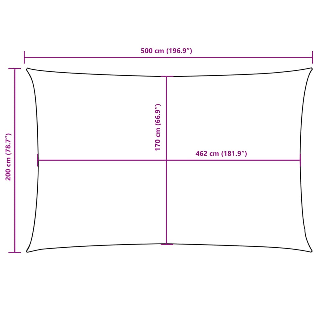 Sonnensegel Oxford-Gewebe Rechteckig 2x5 m Schwarz