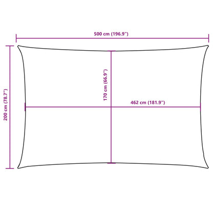 Sonnensegel Oxford-Gewebe Rechteckig 2x5 m Schwarz