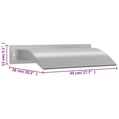 Pool-Wasserfall Silber 45x9x26 cm Edelstahl