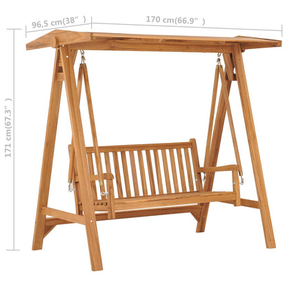 Hollywoodschaukel 170 cm Massivholz Teak