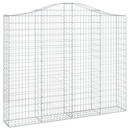 Gabionen mit Hochbogen 9 Stk. 200x30x160/180cm Verzinktes Eisen