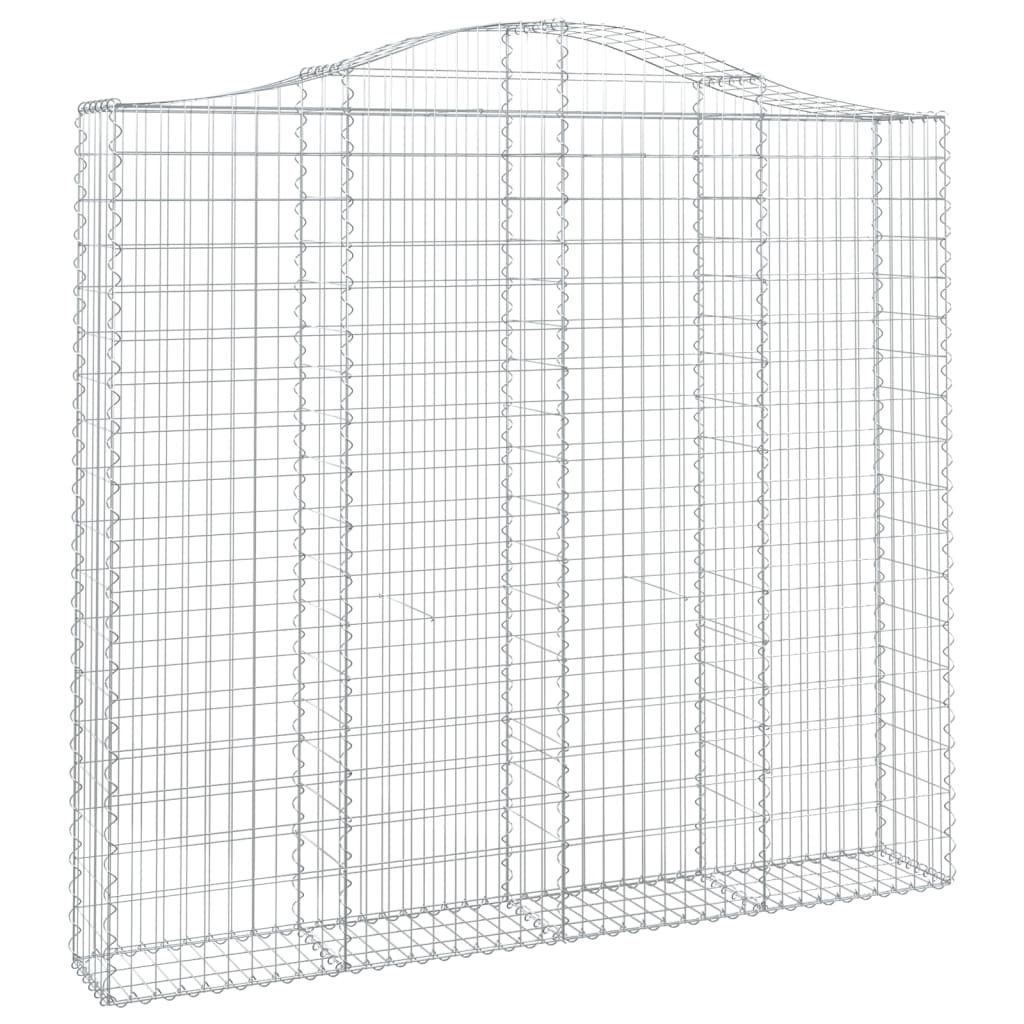 Gabionen mit Hochbogen 9 Stk. 200x30x180/200cm Verzinktes Eisen