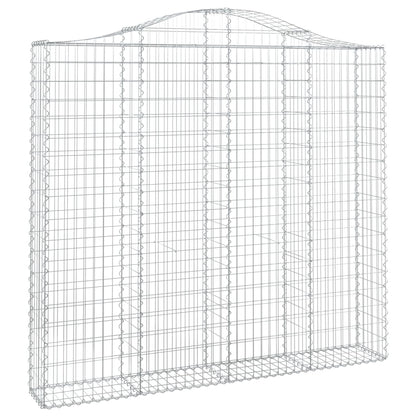Gabionen mit Hochbogen 9 Stk. 200x30x180/200cm Verzinktes Eisen