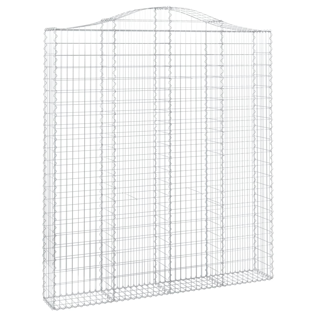 Gabionen mit Hochbogen 5 Stk. 200x30x220/240cm Verzinktes Eisen