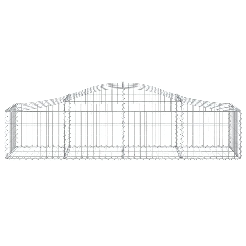 Gabionen mit Hochbogen 4 Stk. 200x50x40/60 cm Verzinktes Eisen