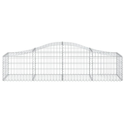 Gabionen mit Hochbogen 4 Stk. 200x50x40/60 cm Verzinktes Eisen