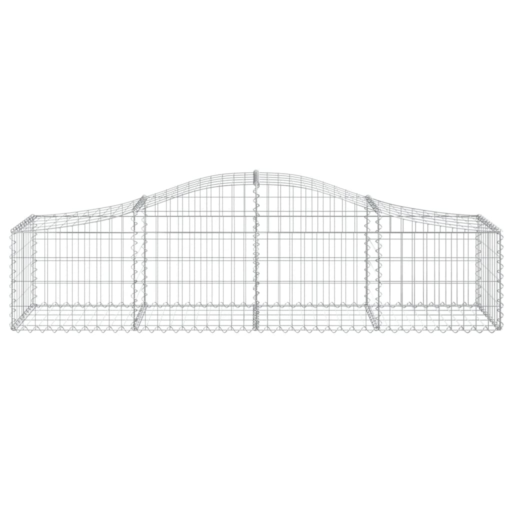 Gabionen mit Hochbogen 9 Stk. 200x50x40/60 cm Verzinktes Eisen