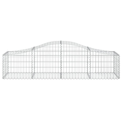 Gabionen mit Hochbogen 9 Stk. 200x50x40/60 cm Verzinktes Eisen