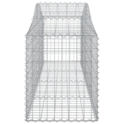 Gabionen mit Hochbogen 13 Stk. 200x50x60/80 cm Verzinktes Eisen