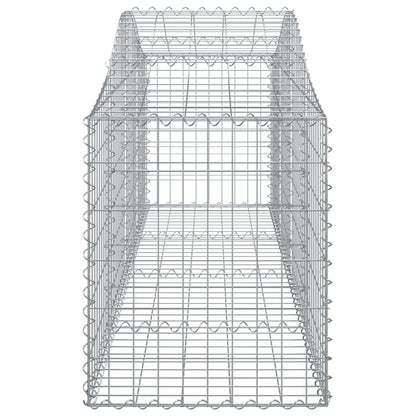 Gabionen mit Hochbogen 14 Stk. 200x50x60/80 cm Verzinktes Eisen