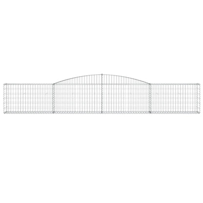 Gabione mit Hochbogen 400x30x60/80 cm Verzinktes Eisen