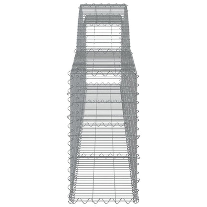Gabione mit Hochbogen 400x30x60/80 cm Verzinktes Eisen