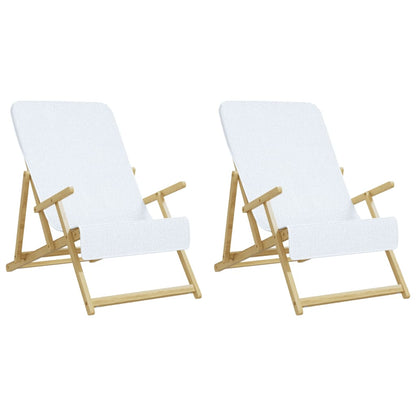 Strandtücher 2 Stk. Weiß 60x135 cm Stoff 400 GSM