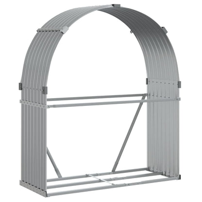 Kaminholzunterstand Hellgrau 120x45x140 cm Verzinkter Stahl