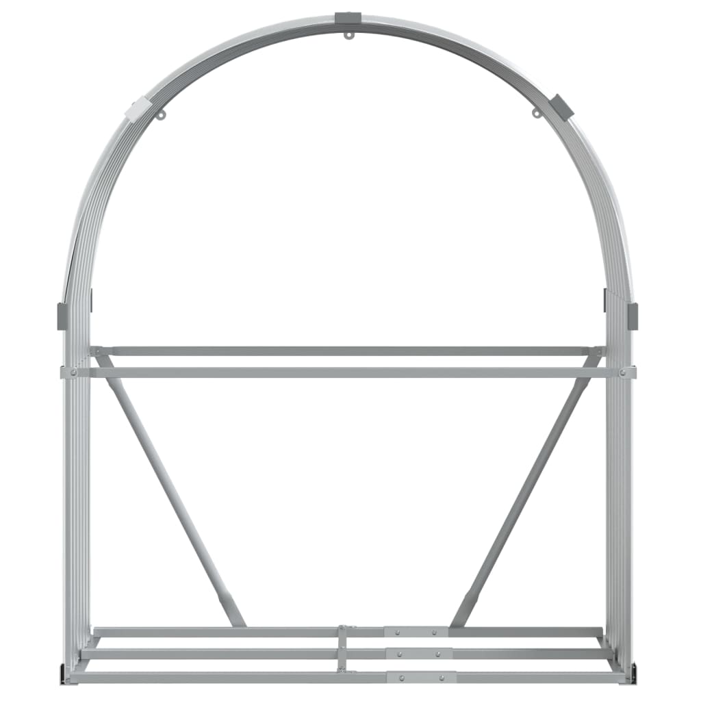 Kaminholzunterstand Hellgrau 120x45x140 cm Verzinkter Stahl