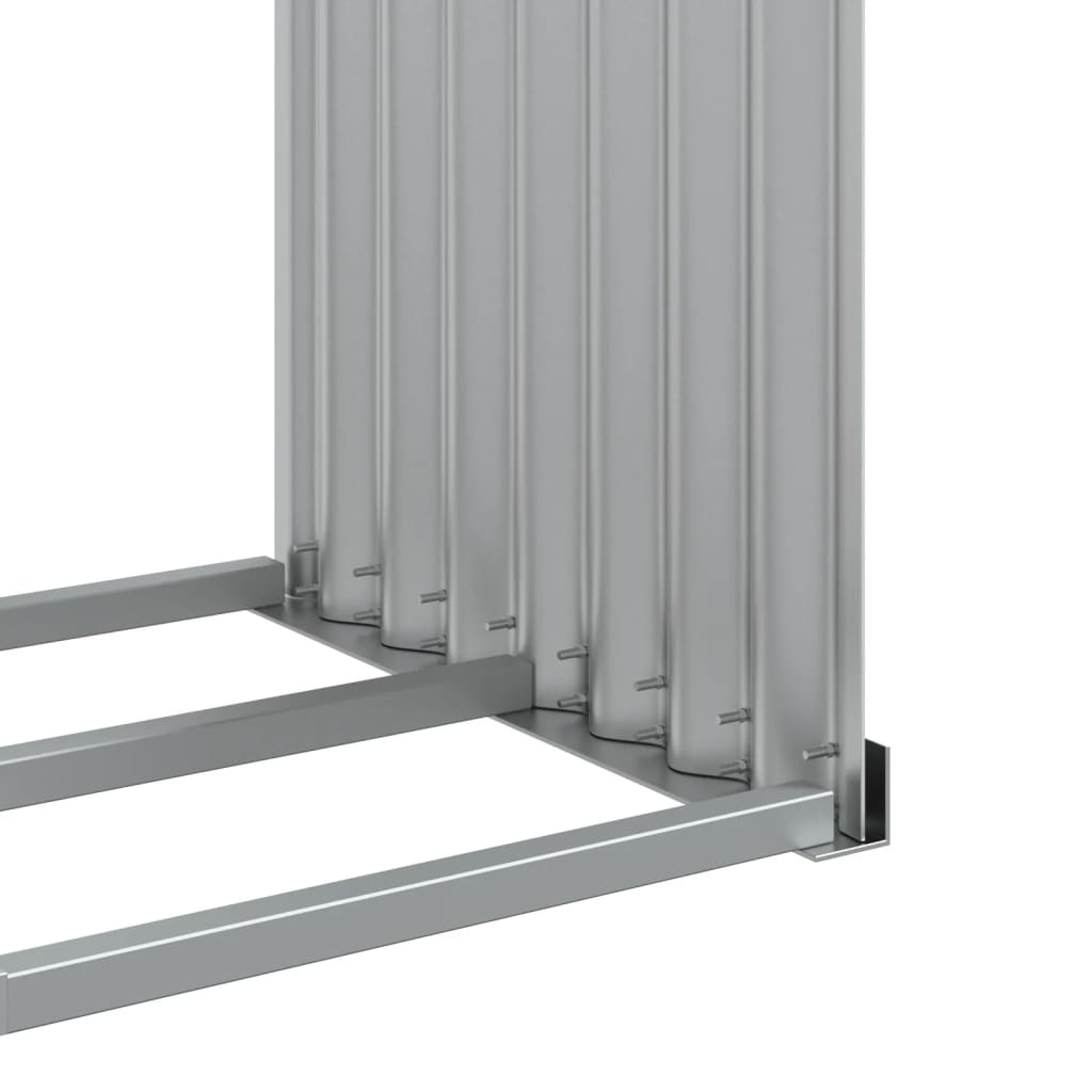 Kaminholzunterstand Hellgrau 120x45x140 cm Verzinkter Stahl