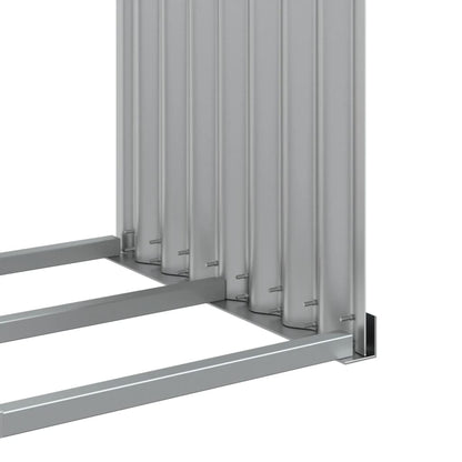 Kaminholzunterstand Hellgrau 120x45x140 cm Verzinkter Stahl