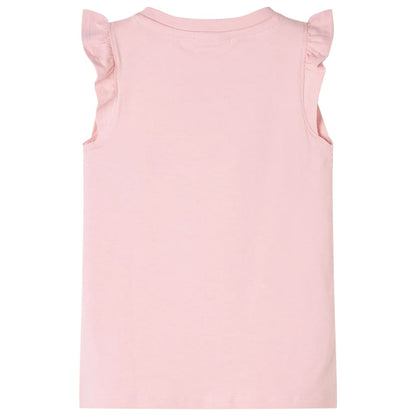 Kinder-T-Shirt mit Rüschenärmeln Hellrosa 92