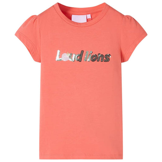 Kinder-T-Shirt mit Flügelärmeln Korallenrosa 92