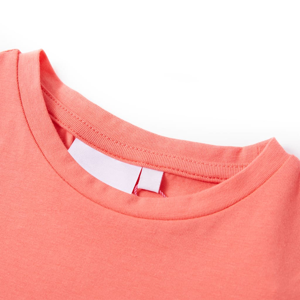 Kinder-T-Shirt mit Flügelärmeln Korallenrosa 92