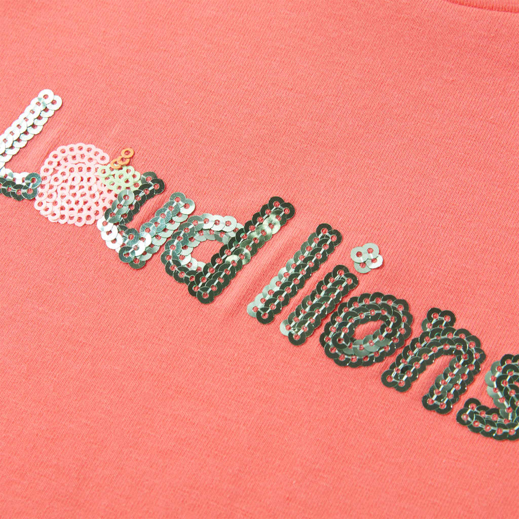 Kinder-T-Shirt mit Flügelärmeln Korallenrosa 92