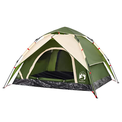 Kuppel-Campingzelt 3 Personen Grün Quick Release