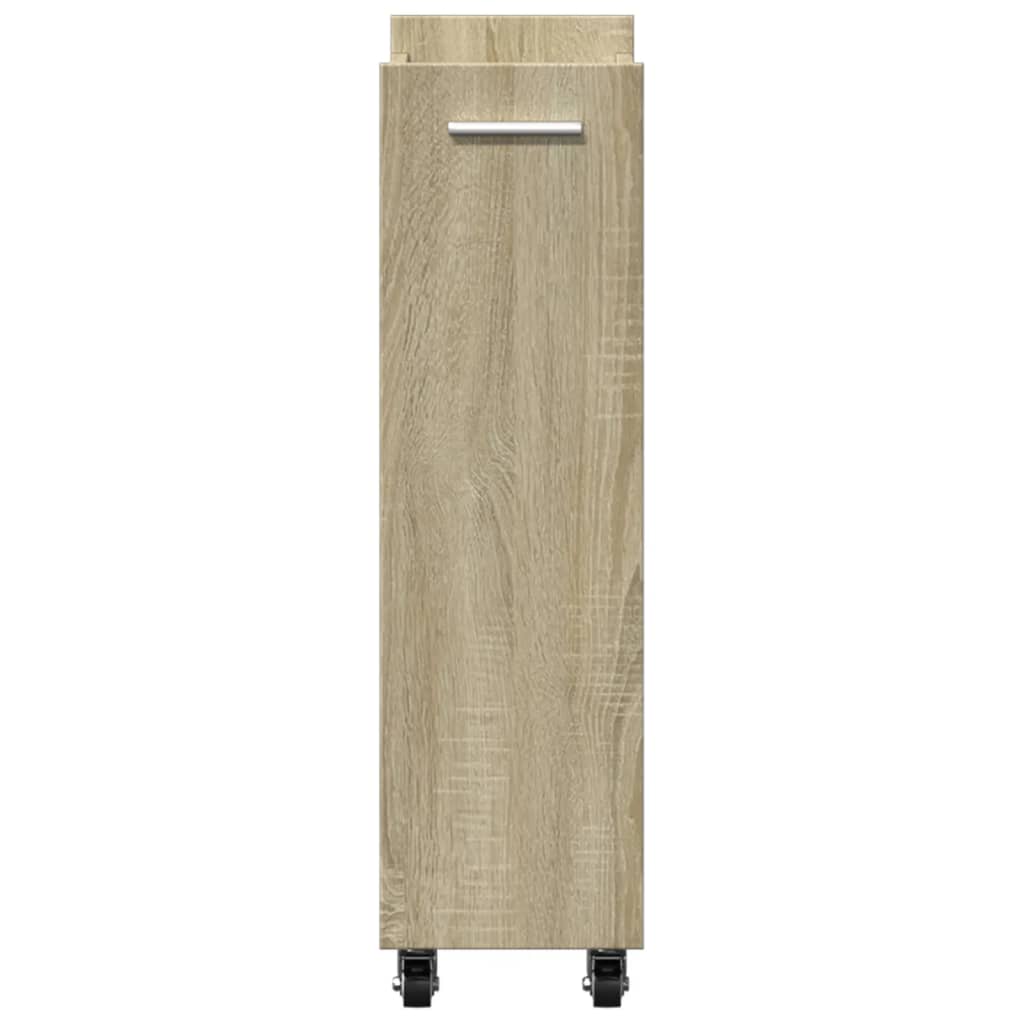 Schrank mit Rollen Sonoma-Eiche 60x22x79 cm Holzwerkstoff