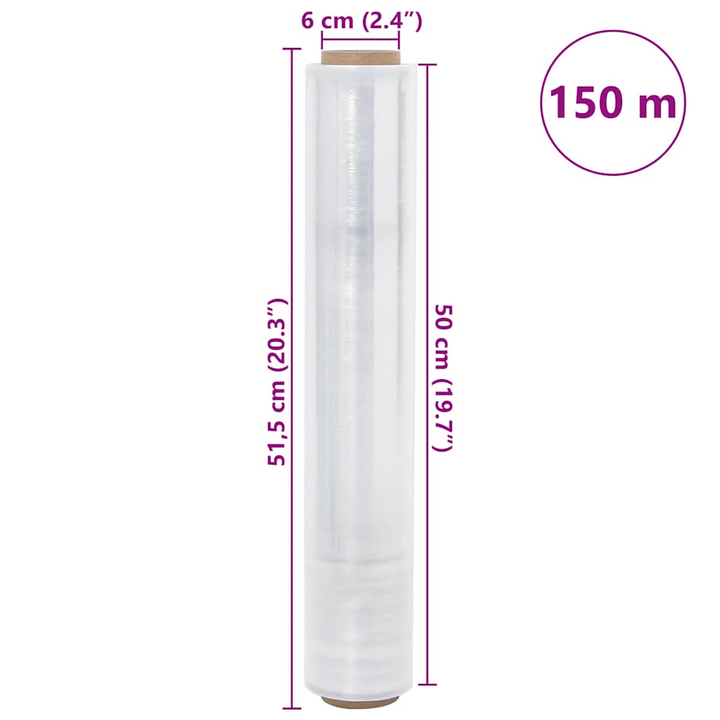 Stretchfolie 6 Stk. Transparent 23 μm 50 cm x 150 m