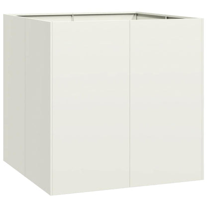 Pflanzgefäß Weiß 80x80x80 cm Stahl