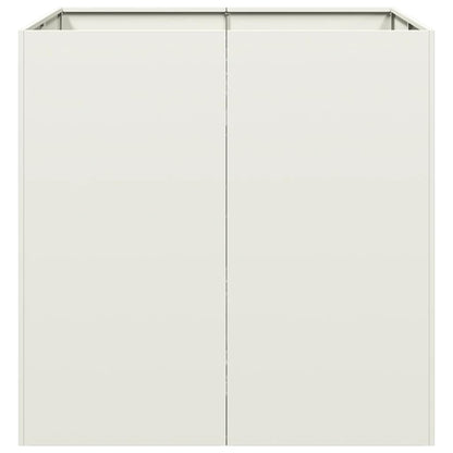 Pflanzgefäß Weiß 80x80x80 cm Stahl