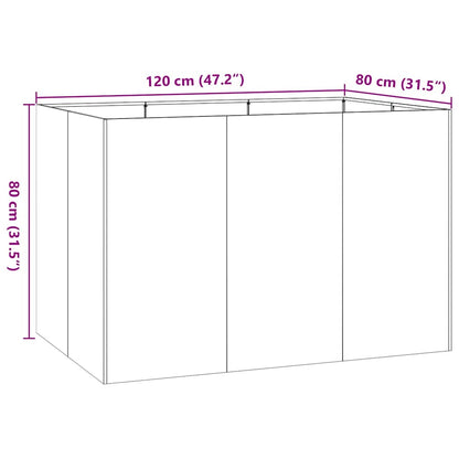 Pflanzgefäß Anthrazit 120x80x80 cm Stahl