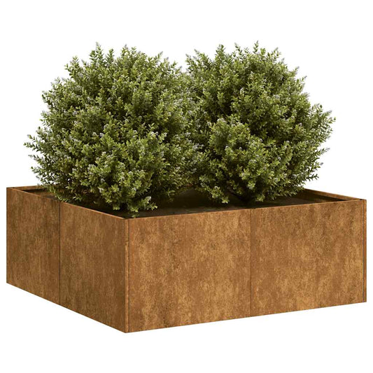 Pflanzkübel Rostig 80x80x30 cm Wetterfester Stahl