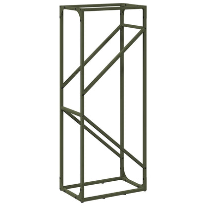 Brennholzregal Olivgrün 40x25x100 cm Kaltgewalzter Stahl