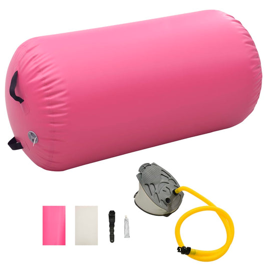 Aufblasbare Gymnastik-Rolle mit Pumpe 120x75 cm PVC Rosa - Yoga & Pilates