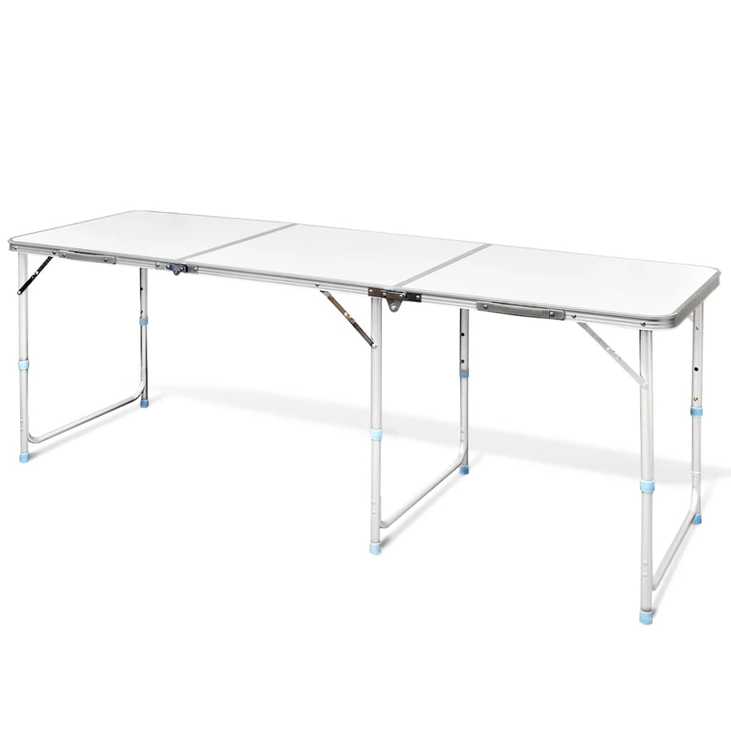 Campingtisch zusammenklappbar höhenverstellbar Aluminium 180 x 60 cm